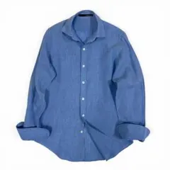 トゥモローランド 長袖シャツ 麻 リネン100% カッタウェイ ブルー Sのサムネイル