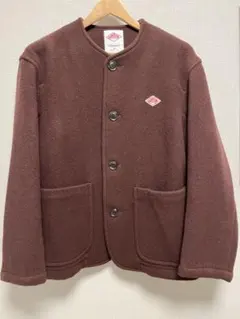 DANTON ノーカラージャケット ブラウン 40