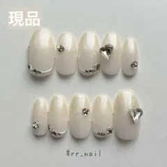 現品 ネイルチップ グラデーション マグネット ストーン 上品 シンプル ハート