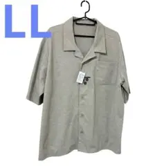【新品未使用】テックファブリック素材　半袖シャツ ベージュ ポケット付きLL