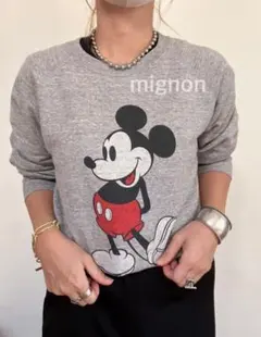 【UNIQLO】ユニクロ　スウェット　グレー　ミッキーマウス　ビッグプリント