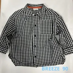 BREEZE チェック柄長袖シャツ サイズ90