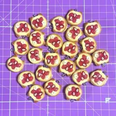 【新品】デコパーツ プラパーツ チャーム 猫 トーストクッキー 24個まとめ売り