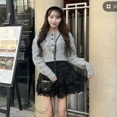 Darich ブラックランダムフリルミニスカート FREEサイズ