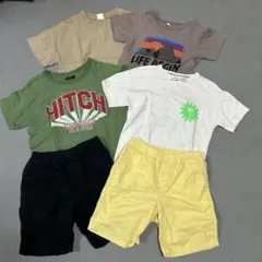 【まとめ売り】半袖Tシャツ　ハーフパンツ110センチ　6枚セット　夏服
