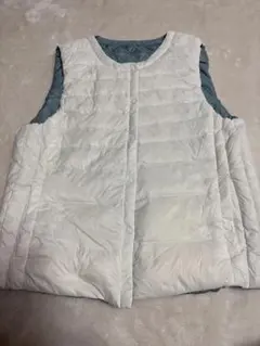 ラヴィークリエーションホワイト キルティングダウンベストLサイズリバーシブル