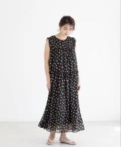 LOWRYS FARM ヨウリュウシャーリングサロペット ドット柄M オールイン 