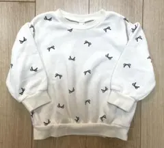 apres les cours リボン柄 ホワイト トレーナー 80㎝