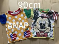 90cm ANAP・ミッキーマウスTシャツ2点セットのサムネイル