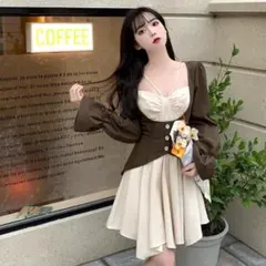 大きいサイズ 原宿　ワンピース　重ね着　レディース 秋冬　春 新品 長袖