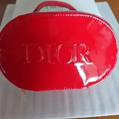 ディオール　Dior 赤 レッド エナメル バニティ　ポーチ　ノベルティ