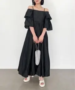 HIGHTER ブラック ロングワンピース M