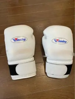 Winning ボクシンググローブ 8 oz 白/赤/緑【両手甲ネームプリント】 Winning ボクシンググローブ 8 oz 白/赤/緑【両手甲ネーム