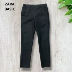 ZARA BASIC ポケットフリル　スリムパンツ　カジュアルパンツ　黒　Ｓ