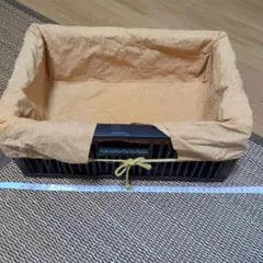 竹製 バスケット 収納かご 布ライナー付き