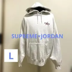 SUPREME ×JORDANグレー フード付きパーカー