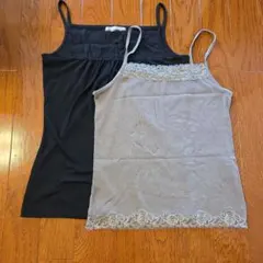 anySiS キャミソール 黒pour lafriime.カーキ レース装飾のサムネイル