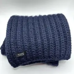 BURBERRY BLACK LABEL ニットマフラー ネイビー ロング