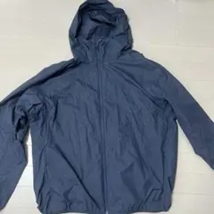 ユニクロ　ポケッタブルUVカットパーカー L　ブルー　チェック柄