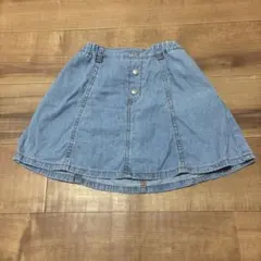 デニムブルー ボタン付きスカート