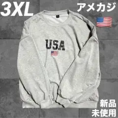USA アメリカ　アメカジ　スウェット グレー 長袖　大きめ　3XL