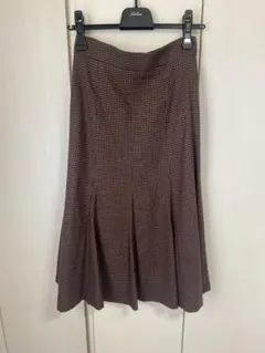 ブラウンチェック タイトスカート Mサイズ