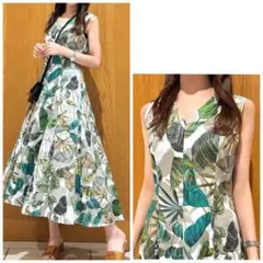 【美品】24SS　完売品 アルアバイル リーフプリントワンピース