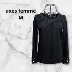 【axes femme】黒 ⭐︎M ⭐︎長袖 トップス カットソー エレガント薔薇