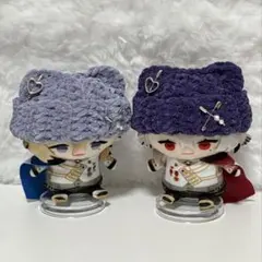 【パープル】にじぱぺっと ぬい服 10cm 猫耳帽子 2個セット