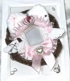 【B8】硬質ケース トレカケース レースデコ 天使　猫 バレンタイン