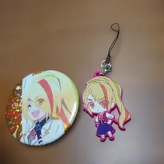 ゾンビランドサガ　サキ　缶バッジ&ラバーキーホルダー