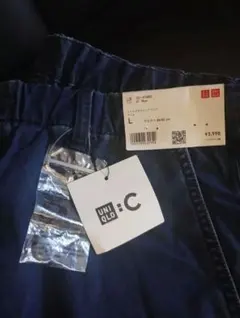 UNIQLO:C ワイドパラシュートパンツ　デニム　L 　新品未使用