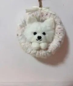 羊毛フェルト　チワワのリース