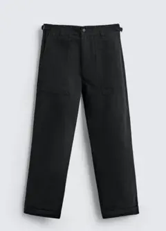 ZARA ストレートフィット ツイルパンツ　アジャスターベルト付　メンズ　新品