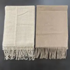 マフラー　2つセット　千鳥柄　ベージュ