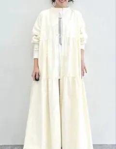 ニコアンド　大人なデニムワンピース アイボリー　Lサイズ