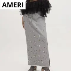 ✨️美品✨️Ameri BIJOU MOTIF SWEAT スカート グレー Sのサムネイル