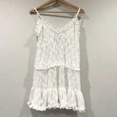 Jewelobe フリル×レースビスチェディティールキャミチュニック