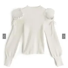 GRL チュールショルダーリボンニットトップス［k9256d］