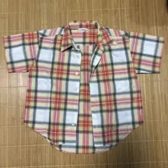 【訳あり】Forest Club 半袖シャツ 100cm チェック柄
