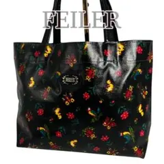 AK27【美品】　フェイラー　ハイジ柄　PVCビニール　ハンド　トートバッグ