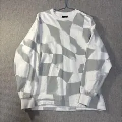 H&M ホワイト/グレー 長袖トレーナー S