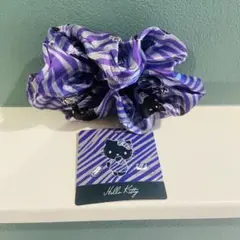 ゼブラ柄 ハローキティ 黒キティ サンリオ シュシュ ヘアゴム ヘアアクセサリー