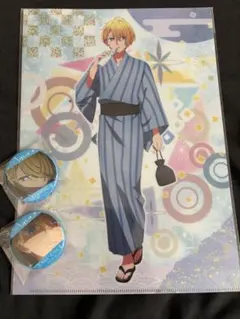 推しの子 星野アクア 浴衣クリアファイル、缶バッチ2セット
