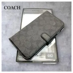 COACH スマホケース　iPhone12 PRO MAX シグネチャー　手帳型