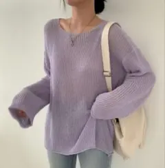 【美品】ラベンダー サマーニット