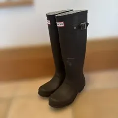 HUNTER ブラウン 長靴 バックル付き