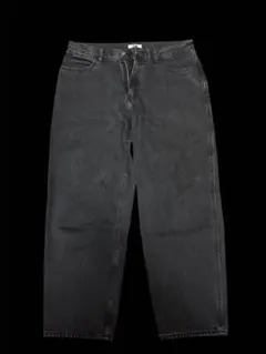 UNIQLO ワイドフィットジーンズ ブラック 33(84cm)