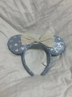 ミニーカチューシャ ディズニーカチューシャ 水色ハートカチューシャ