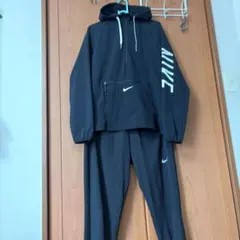 NIKE フード付きブラックジャージ上下セット レディース M